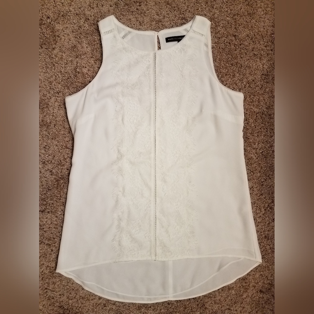 White House Black Market Tunic Tank Top Lace Detail Size XS